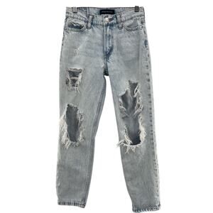 Aeropostale Mom Jeans Distressed Destroyed Skater Grunge Indie Jeans Size 00